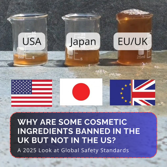 Discover banned cosmetic ingredients in the UK, EU, USA, and Japan. Learn how global skincare safety laws impact your beauty routine in 2025.