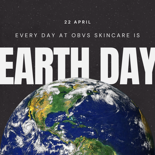 Every day is Earth Day at Obvs Skincare! Biodegradable wood pulp jars, carbon-neutral delivery, vegan organic skincare for sensitive skin. Sustainable beauty awaits!